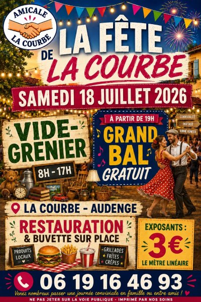 Fête de la Courbe : vide grenier, bal et repas champêtre