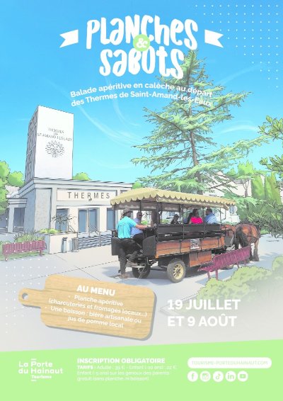 Planches & Sabots – Balade apéritive en calèche (Thermes)