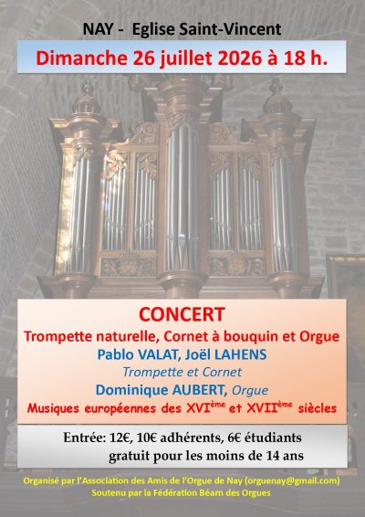 Concert trompette naturelle,cornet à bouquin et orgue