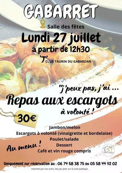Repas escargots à volonté