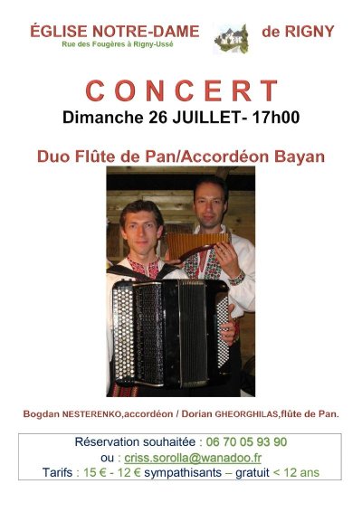 Concert : Duo Flûte de Pan et Accordéon