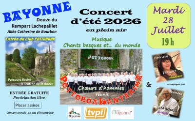 Concert d'été en plein air musique et chants basques au Club Pottoroak