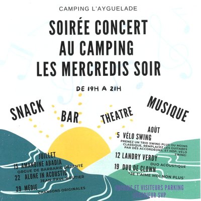 Soirée concert au Camping l'Ayguelade : Médie