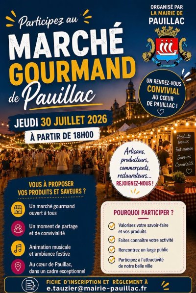 Marché nocturne et gourmand à Pauillac