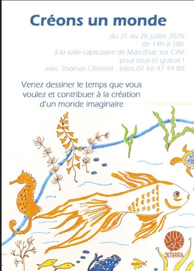 Créons un monde, Atelier de dessin, à Marcilhac sur Célé