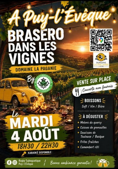 Brasero dans les vignes au domaine La Paganie