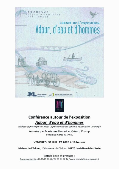 Conférence autour de l'exposition "Adour, d'eau et d'hommes"