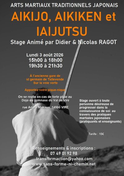 Stage Arts martiaux traditionnels Japonais Aikijo Aikiken Iaijustu