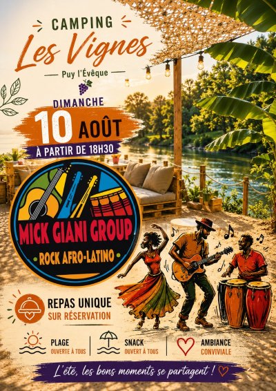 Repas concert au camping Les Vignes