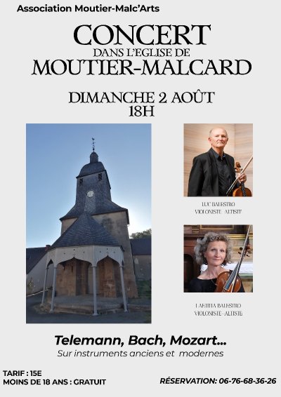 Concert dans l'église de Moutier Malcard Telemann, Bach, Mozart...