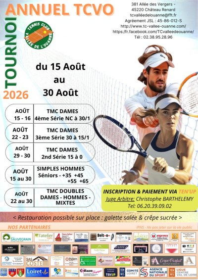 Tournoi de Tennis du TCVO Août 2026