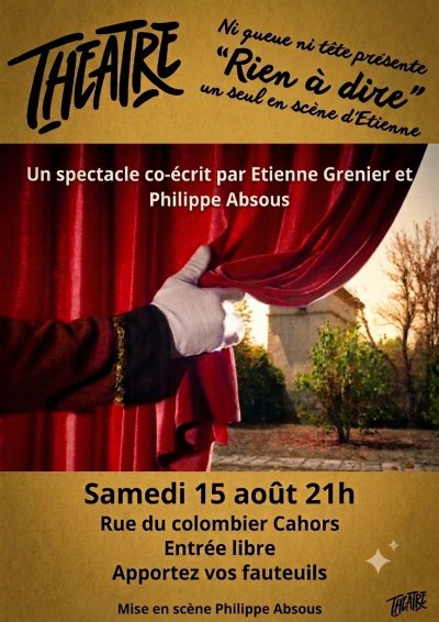 Théâtre : "Rien a dire"
