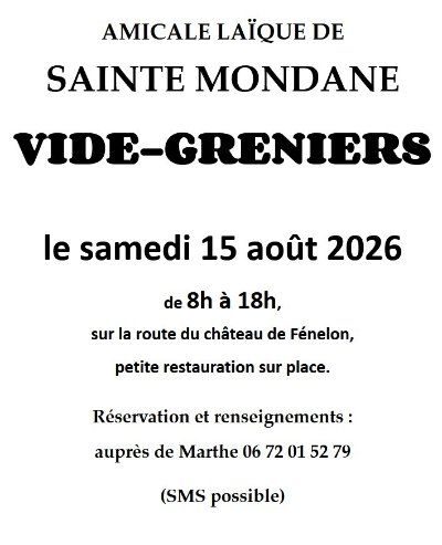 Vide-greniers à Sainte-Mondane