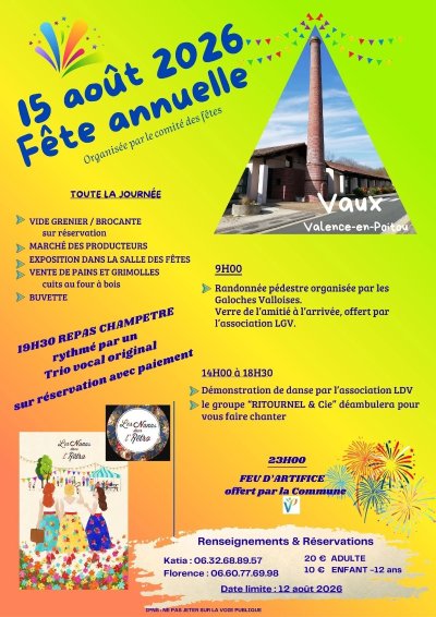 Fête annuelle du 15 août à Vaux