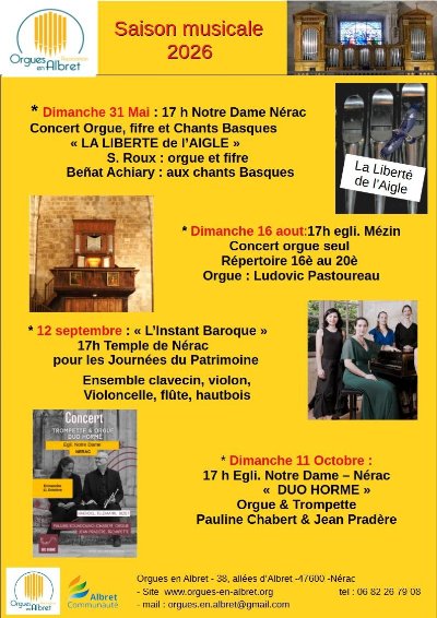 Orgues en Albret - Concert "orgue seul"