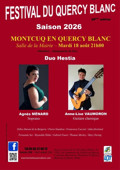 Festival du Quercy Blanc : Duo soprano et guitare classique