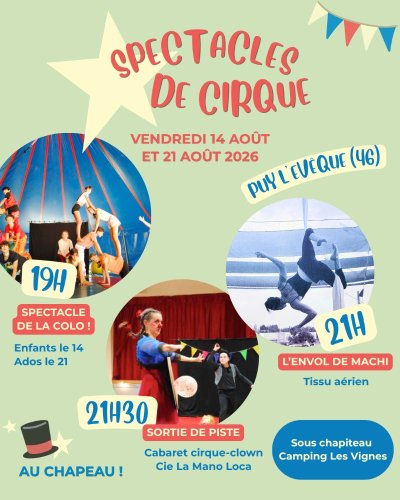 Spectacles de cirque au camping les Vignes
