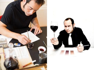 Ateliers Mauro Ceballos : peintures au vin rouge