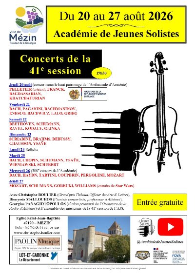 41ème session : Académie des jeunes solistes