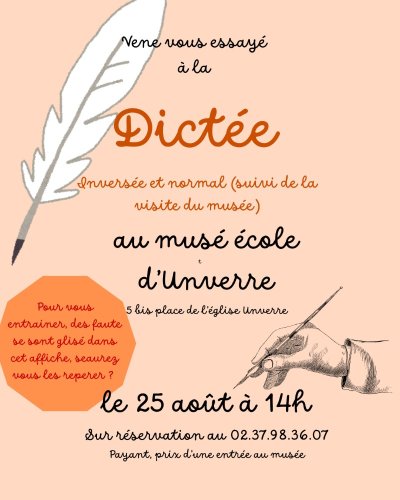 Dictée au musée-école d'Unverre