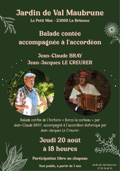 Histoire parlée chantée au Jardin de Val Maubrune