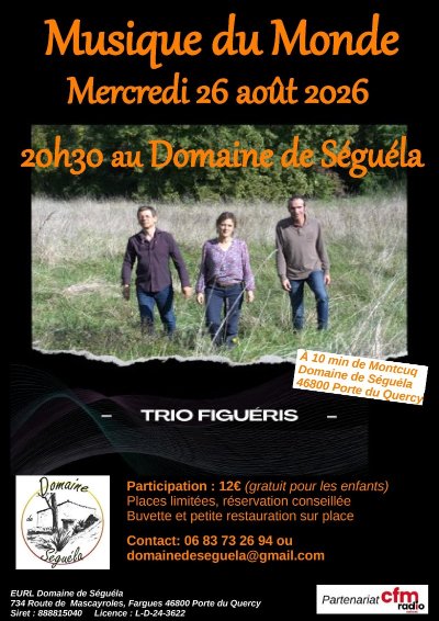 Concert Musique du Monde avec le trio Figueris