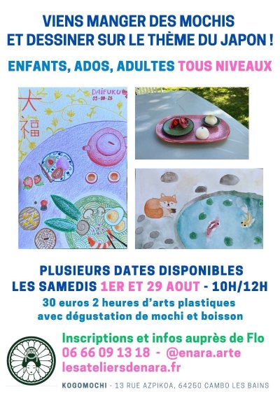 Viens manger des mochis et dessiner sur le thème du Japon !