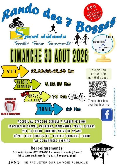 Randonnée des 7 Bosses VTT, Marche, Running, Trail et Gravel à Senillé