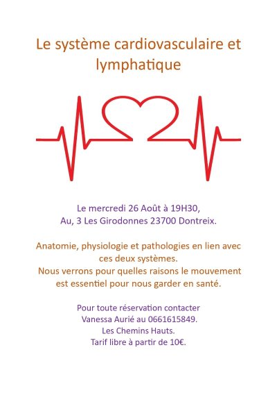 Conférence : Le système cardiovasculaire et lymphatique