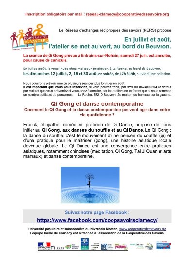 La Coopérative des savoirs propose : Qi Gong et danse contemporaine