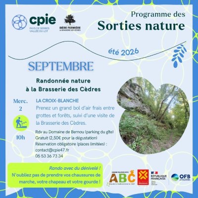 Randonnée nature à la Brasserie des Cèdres