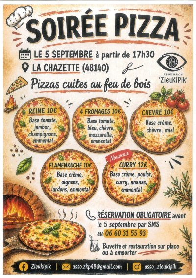 SOIRÉE PIZZA AU FEU DE BOIS