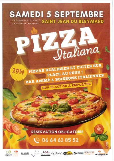 PIZZAS AU FOUR BANAL DE ST JEAN