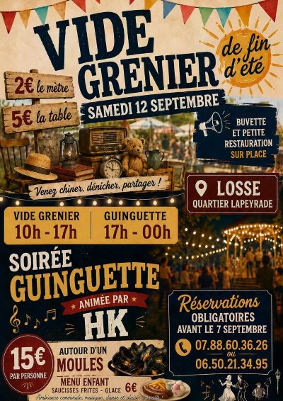Vide grenier de fin d'été & Soirée guinguette