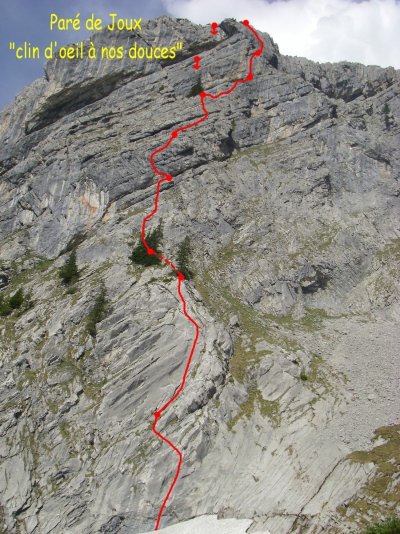 Escalade : grande voie "Paré de Joux"