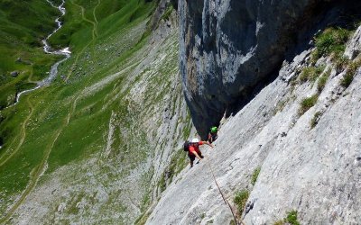Voies naturelles d'escalade Gourette