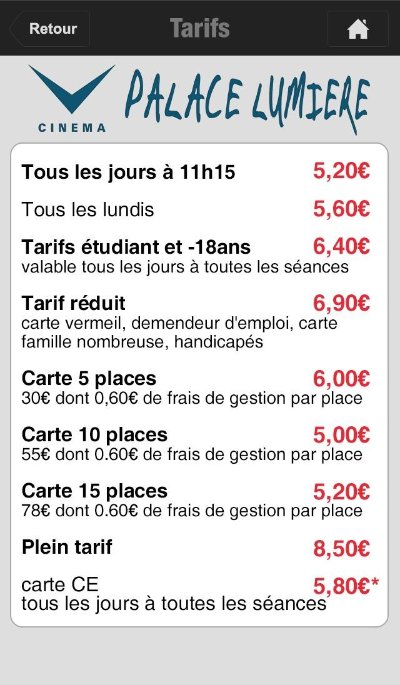 Le cinéma Palace Lumière