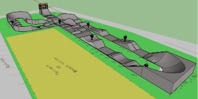 Skatercross et terrains de beach-volley