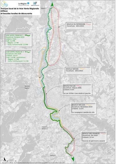 Voie verte - La Boucle des Isles - Voie verte en rive droite de la rivière Allier neutralisée par cause de travaux du 17 novembre au 19 décembre 2025