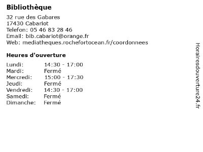 Bibliothèque de Cabariot