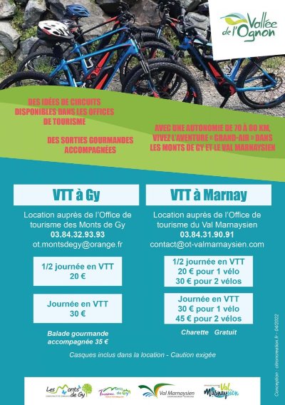 Location de VTT électriques à Gy