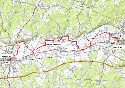 Saint Martial d'Artenset en écomobilité - Le Moulin et les bateaux