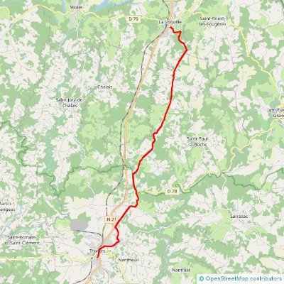 Voie de Vézelay : La Coquille-Thiviers en écomobilité