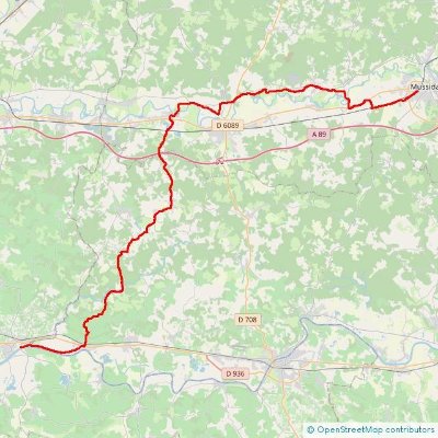 Dans la roue de Lawrence d'Arabie Etape 1 Castillon la Bataille-Mussidan