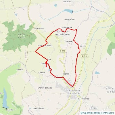 Saint-Robert, vers le lavoir de Balen