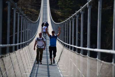 La Passerelle des Gorges du Lignon depuis Grazac