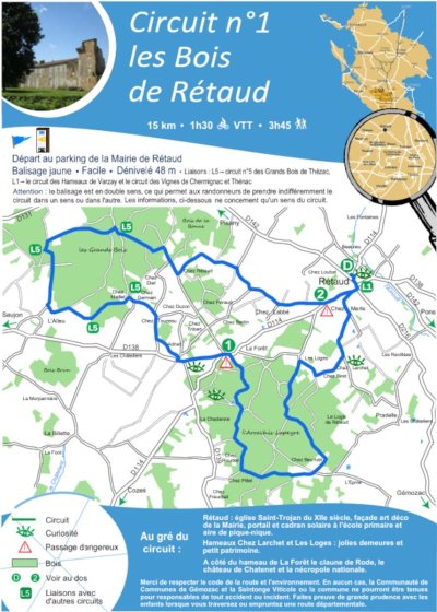 Circuit vélo n°1 Rétaud