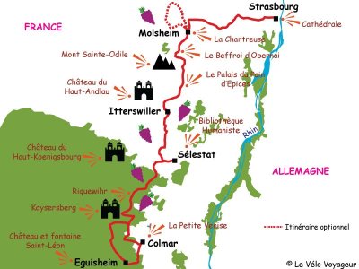 Boucle Alsace à Vélo & Tricycle pour tous - Balade dans le vignoble autour de Colmar