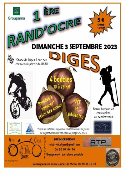 Sentier des puits d'ocre à Diges